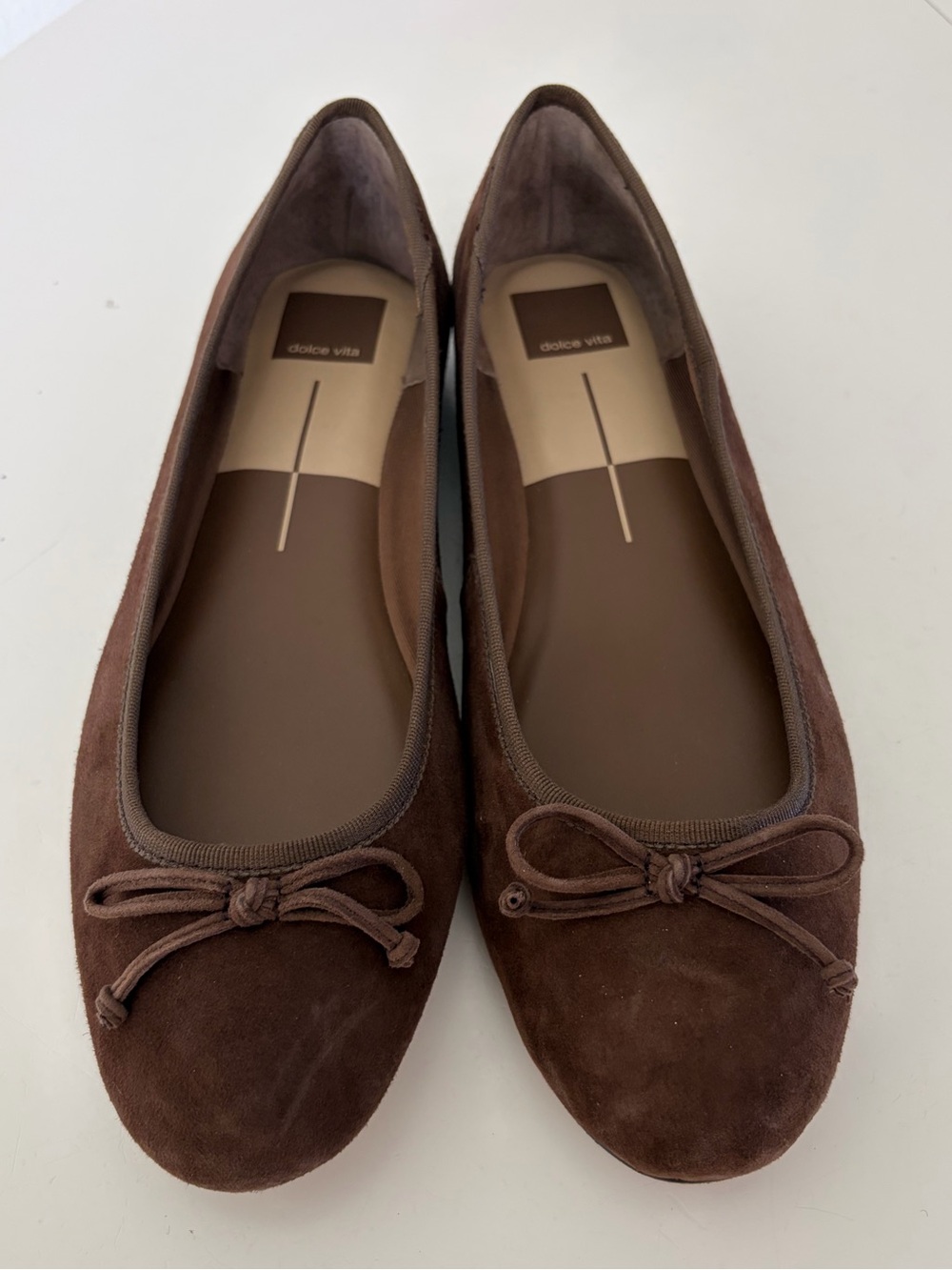Dolce Vita Brown Suede Bow Round Toe Ballet Flats Size 10W